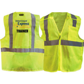 2X Recycled Class 2 Mesh Breakaway W/United Ground Express Logo & "Trainer" Hi-Viz Yellow 
