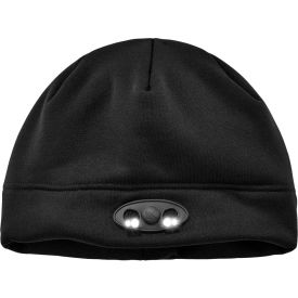 Ergodyne 16803 Ergodyne® N-Ferno® 6804 Skull Cap Beanie Hat With LED Lights, Black image.