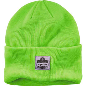 Ergodyne N-Ferno 6806 Rib Knit Beanie Hat, Cuffed, Lime