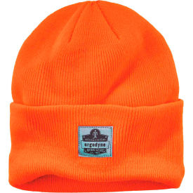 Ergodyne 16807****** Ergodyne® N-Ferno® 6806 Rib Knit Beanie Hat, Cuffed, Orange image.