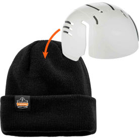 Ergodyne 16811 Ergodyne® N-Ferno® 6811ZI Rib Knit Hat With Bump Cap Insert, Black image.