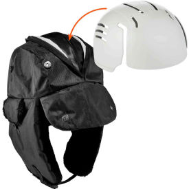 Ergodyne 16897 Ergodyne® N-Ferno® 6802ZI Trapper Hat Kit w/ Universal Bump Cap, Zipper, S/M, Black image.