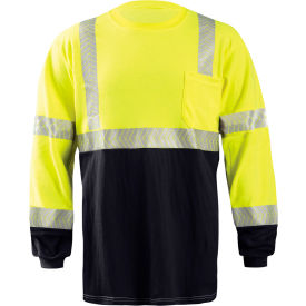 OccuNomix Flame Resistant Long Sleeve Segmented Black Bottom T-Shirt L Yellow 