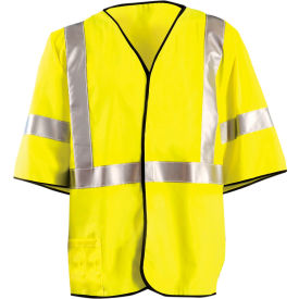 OccuNomix Class 3 Flame Resistant Cotton Rich Single Stripe Solid Vest 3XL Yellow 