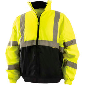 OccuNomix Value Bomber Jacket Class 3 Hi-Vis Yellow With Black Bottom L, LUX-250-JB-BYL