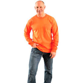 Occunomix LUX-300LP-072X OccuNomix Classic Cotton Hi-Vis Long Sleeve T-Shirt W/ Pocket Orange, 2XL, LUX-300LP-072X image.