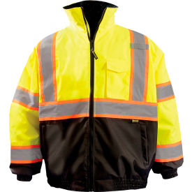 2-in-1 X Back Hi-Visibility Bomber Jacket with Black Bottom, Class 3, XL, Yellow view 2
