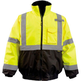 Occunomix LUX-350-JB-BY2X OccuNomix Quilted 2-in-1 Black Bottom Bomber Class 3 Hi-Vis Yellow 2XL, LUX-350-JB-BY2X image.