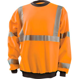 OccuNomix Crew Sweatshirt Hi-Vis Orange Small, LUX-CSWT-OS