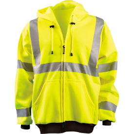 Occunomix LUX-HZSWT-Y2X OccuNomix Full Zip Hoodie Sweatshirt Hi-Vis Yellow 2XL, LUX-HZSWT-Y2X image.