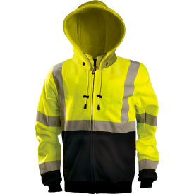 OccuNomix Recycled X-Back Sweatshirt Snap Hood with Full Zipper XL Yellow 