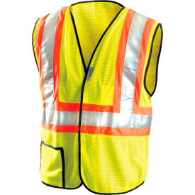 OccuNomix Premium Mesh Two-Tone Vest, Class 2, Hi-Vis Yellow, M, LUX-SSCOOL2-YM