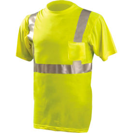 Occunomix LUX-SSETP2-Y2X OccuNomix Standard Wicking T-Shirt W/ Pocket, Class 2, ANSI, Hi-Vis Yellow, 2XL, LUX-SSETP2-Y2X image.