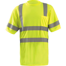 Occunomix LUX-SSETP3B-YS OccuNomix Wicking Birdseye T-Shirt With Pocket Class 3 Hi-Vis Yellow Small, LUX-SSETP3B-YS image.