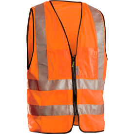 OccuNomix Premium Solid Dual Stripe Surveyor Vest, Class 2, Hi-Vis Orange, 3XL, LUX-SSFS-O3X OccuNomix Premium Solid Dual Stripe Surveyor Vest, Class 2, Hi-Vis Orange, 3XL, LUX-SSFS-O3X