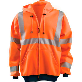 Occunomix LUX-SWT3HZ-O2X OccuNomix Hi-Vis Premium Wicking Hoodie, Class 3, Hi-Vis Orange, 2XL, LUX-SWT3HZ-O2X image.