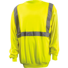 Occunomix LUX-SWTL-YL OccuNomix Classic Lightweight Crew Sweater, Class 2, Hi-Vis Yellow, ANSI, Class 2, L, LUX-SWTL-YL image.
