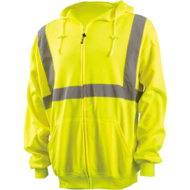 Occunomix LUX-SWTLHZ-Y2X OccuNomix Zip Down Lightweight Hoodie, Class 2, Hi-Vis Yellow, ANSI, Class 2, 2XL, LUX-SWTLHZ-Y2X image.