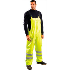 Occunomix LUX-TBIB/FR-Y4X OccuNomix Class E Premium Flame Resistant Rain Bib Pants HRC2 Yellow, 4XL, LUX-TBIB/FR-Y4X image.