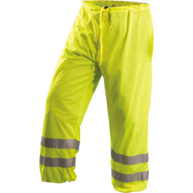 Occunomix LUX-TEM-YL/XL OccuNomix Premium Mesh Pants,  Class E, Silver Tape, Hi-Vis Yellow, L/XL, LUX-TEM-YL/XL image.