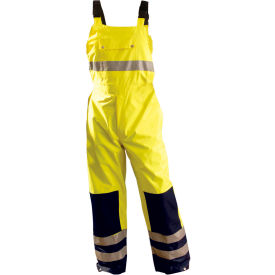 Occunomix LUX-TENBIB-Y2X OccuNomix Premium Breathable Bib Pants, Class E, Hi-Vis Yellow, 2XL, LUX-TENBIB-Y2X image.