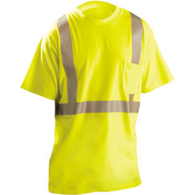 Occunomix LUX-TP2/FR-Y3X OccuNomix Flame Resistant Short Sleeve T-Shirt, Class 2, ANSI, Hi-Vis Yellow, 3XL, LUX-TP2/FR-Y3X image.