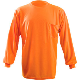 Occunomix LUX-XLSPB-O3X OccuNomix Long Sleeve Wicking Birdseye T-Shirt With Pocket Hi-Vis Orange 3XL, LUX-XLSPB-O3X image.