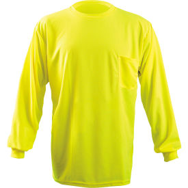 Occunomix LUX-XLSPB-Y2X OccuNomix Long Sleeve Wicking Birdseye T-Shirt With Pocket Hi-Vis Yellow 2XL, LUX-XLSPB-Y2X image.