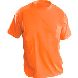 Occunomix LUX-XSSPB-O2X OccuNomix Wicking Birdseye T-Shirt With Pocket Hi-Vis Orange 2XL, LUX-XSSPB-O2X image.