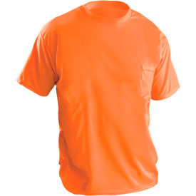 Occunomix LUX-XSSPB-OL OccuNomix Short Sleeve Wicking Birdseye T-Shirt With Pocket Hi-Vis Orange L, LUX-XSSPB-OL image.