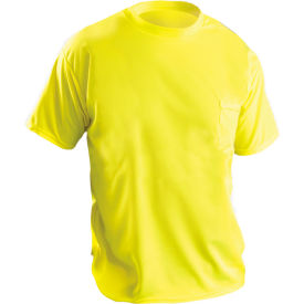 Occunomix LUX-XSSPB-Y2X OccuNomix Short Sleeve Wicking Birdseye T-Shirt With Pocket Hi-Vis Yellow 2XL, LUX-XSSPB-Y2X image.