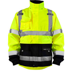 OccuNomix Rip-Stop Black Bottom Rain Jacket Class 3 S Yellow 