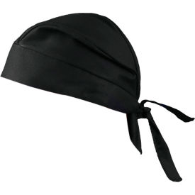 Occunomix TN6-06 OccuNomix Deluxe Tie Hat With Elastic Rear Band Black, 12 Pack, TN6-06 image.
