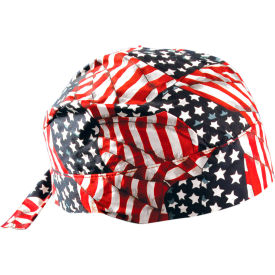 Occunomix TN6-WAV OccuNomix Deluxe Tie Hat With Elastic Rear Band Wavy Flag, 12 Pack, TN6-WAV image.