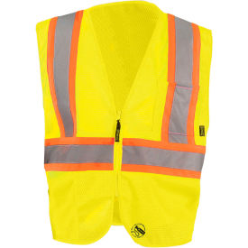 Occunomix TSE-IM2TZ-Y5X Self Extinguishing Standard Vest, Class 2, Two Tone, Yellow/Orange, 5XL
