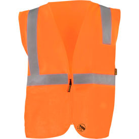Occunomix Self-Extinguishing Standard Vest, Solid, Class 2, Type R, Zipper, Orange, M Occunomix Self-Extinguishing Standard Vest, Solid, Class 2, Type R, Zipper, Orange, M