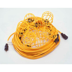 Southwire Company 95135 CEP 95135, 50 12/3 STW String Light, Plastic Guards, 5 sockets image.
