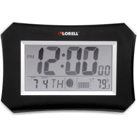 Lorell 60998 Lorell Wall LCD Lunar Alarm Clock 10-1/4" Wx 7" H x 1-1/2"D Silver/Black image.