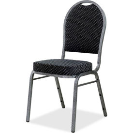 Lorell 62525 Lorell® Upholstered Textured Fabric Stacking Chair - Gray - 4/Pack image.