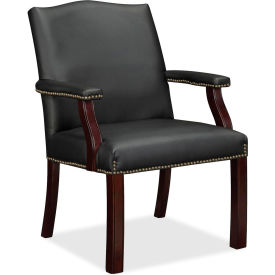 Lorell 68252 Lorell® Bonded Leather Guest Chair - Black image.