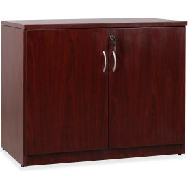 Lorell 69612 Lorell® Essentials Series Laminate Storage Cabinet, 22"D x 35-1/2"W x 29-1/2"H, Mahogany image.