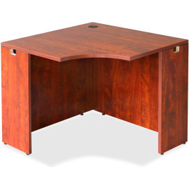 Lorell 69871 Lorell® Corner Desk - 35.38"W x 35.38"D - Cherry - Essentials Series image.