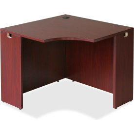 Lorell 69872 Lorell® Corner Desk - 35.38"W x 35.38"D - Mahogany - Essentials Series image.