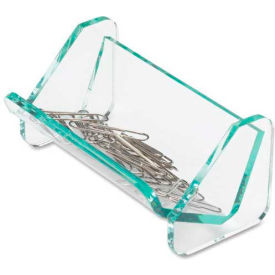 Lorell 80660 Lorell® Paper Clip Holder 3-7/8" x 2-1/2" Transparent with Green Tint image.