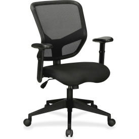 Lorell 84565 Lorell® Executive Mesh Mid-Back Chair - Black image.