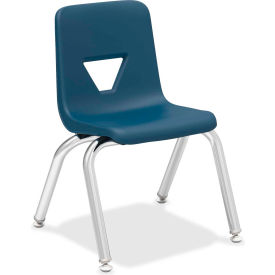 Lorell 99881 Lorell® 12" Stacking Student Chair - Navy - 4/Pack image.