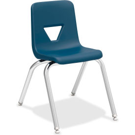 Lorell 99887 Lorell® 16" Stacking Student Chair - Navy - 4/Pack image.