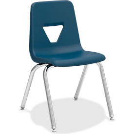 Lorell 99890 Lorell® 18" Stacking Student Chair - Navy - 4/Pack image.