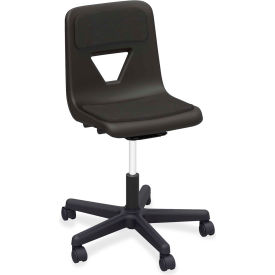 Lorell 99913 Lorell® Classroom Adjustable Height Mobile Task Chair - Polypropylene with Padded Seat - Black image.