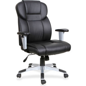 Lorell LLR83308 Lorell® High-Back Leather Executive Chair - Black image.